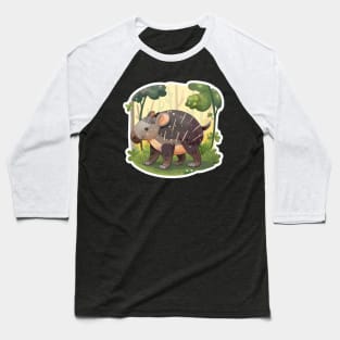 Cute Mountain Tapir Illustration - Adorable Animal Art Baseball T-Shirt